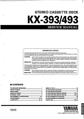 Kaufen Service Manual-Anleitung Für Yamaha KX-393, KX-493  • 12€