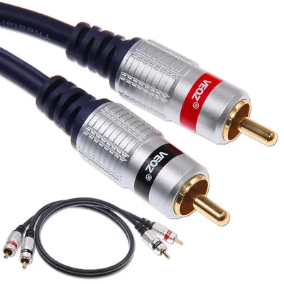Kaufen Cinch Audio Kabel 2 Cinch Stecker Auf 2 Cinch Stecker RCA Stereo Kabel Hifi • 3.99€