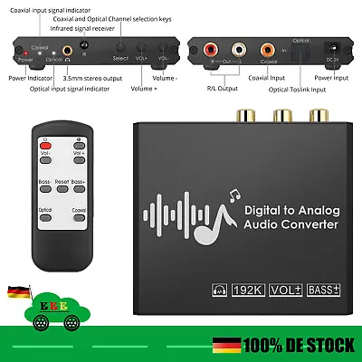 Kaufen Audio Konverter Adapter Digital SPDIF Koaxial Toslink Optical Zu Analog Stereo • 32.99€