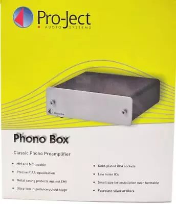 Kaufen Pro-Ject Phono Box (Dc ), MM / Mc Vorverstärker Mit Geräuscharm ICS, Silber Fr-S • 153.50€