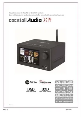 Kaufen Cocktail Audio X14 MANUALE Istruzioni In ITALIANO  • 18€