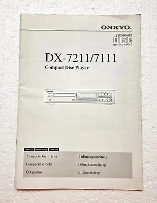 Kaufen 1997 ⭐️⭐️⭐️ Original Onkyo DX-7211 Und 7111  Bedienungsanleitung ⭐️⭐️⭐️ • 29.99€