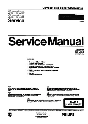 Kaufen Service Manual-Anleitung Für Philips CD 380  • 10.50€