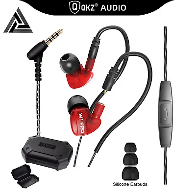 Kaufen Super Bass High-End In Ear Kopfhörer QKZ W1 Rot Ohrhörer Austauschbare Kabel • 19.90€