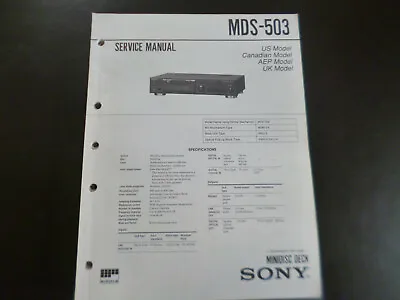 Kaufen Original Service Manual Schaltplan Sony  Sony MDS-503 • 11.90€