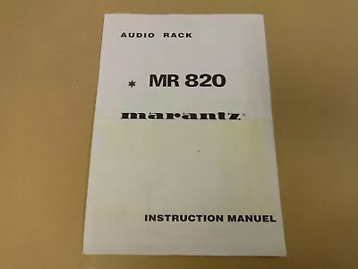 Kaufen Instruction Manual Marantz Audio Rack Mr 820 • 12.99€