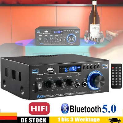 Kaufen 800W HIFI Verstärker Stereo Amplifier Digital Bluetooth FM USB Oppel Kanal 12 V • 33.99€