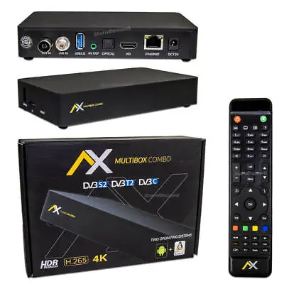 Kaufen AX MULTIBOX COMBO 4K UHD  DVB-S2 Sat + Kabel-TV DVB-T2 Receiver SE WIFI E2 Linux • 104.89€
