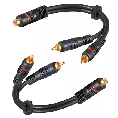 Kaufen 2 Stück Cinch Y Kabel Adapter Subwoofer Weiche / Verteiler Chinch RCA Car Hifi • 6.95€