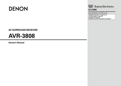 Kaufen Bedienungsanleitung-Operating Instructions Für Denon AVR-3808  • 13€