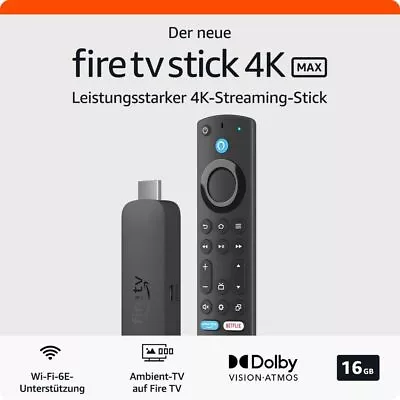 Kaufen Amazon Fire TV Stick 4K Max, Unterstützt Streaming über Wi-Fi 6E, Ambient-TV • 59.95€