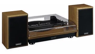 Kaufen LENCO Plattenspieler LS-100WD, Holzoptik, Bluetooth, Mit 2 Lautsprecherboxen • 146.80€
