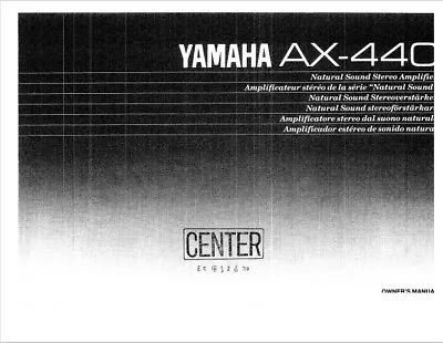 Kaufen Yamaha AX-440 - Stereo-Soundverstärker - Bedienungsanleitung - BENUTZERHANDBUCH  • 6.96€