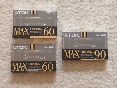 Kaufen TDK MA-X 60 TDK MA-X 90 Type IV Metal-Position MC-Audio-Kassetten 3 Stück Neu • 100€