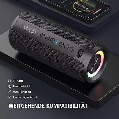 Kaufen Bluetooth 5,2 Musikbox Stereo Lautsprecher IPx6 Wasserdicht Subwoofer Tragbarer • 53.99€