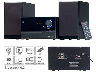 Kaufen Auvisio Micro-Stereoanlage, CD-Player, Radio, MP3-Player, Bluetooth, 60 Watt • 89.90€
