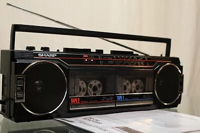 Kaufen Sharp Wq-262 H (bk) Stereo Radio Cassette Recorder Ghettoblaster Boombox Aux Top • 175€