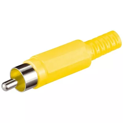 Kaufen 10 X Cinch-Stecker RCA Plug Vernickelt Mit Kabel-Knickschutz Gelb • 3.79€