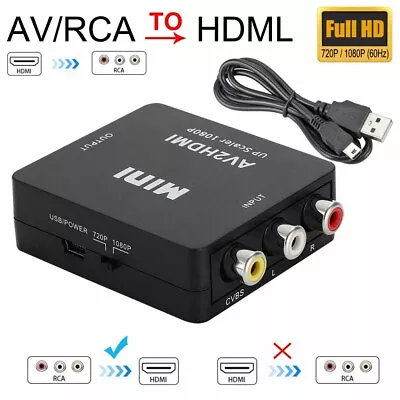 Kaufen AV Zu HDMI Adapter Konverter Full HD 1080P 4k Video Audio TV 3 RCA CVBS HDMI TOP • 9.99€