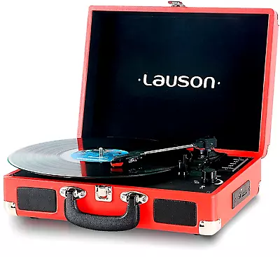 Kaufen Koffer Plattenspieler Schallplattenspieler Mit Lautsprecher, Bluetooth, USB, ROT • 89.99€
