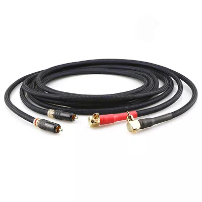 Kaufen Paar OFC Reines Kupfer Draht Winkel Adapter HIFI Audio RCA Kabel Cinch Kabel • 13.69€