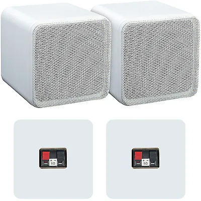 Kaufen Paar 4 ABS Bücherregal Lautsprecher 80 W 8 Ohm Weiß HiFi Surround Sound Heimkino • 34.05€