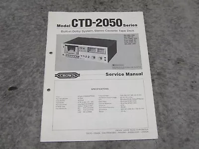 Kaufen Schaltplan Service Manual Für Tape Deck CROWN CTD-2050 • 1€