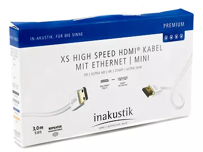 Kaufen Inakustik XS High Speed HDMI Ethernet Auf Mini HDMI C Kabel 3m 4K Ultra HD 405 • 24.95€