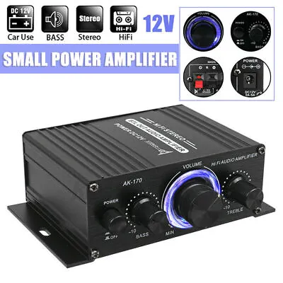 Kaufen 400W Bluetooth Mini Verstärker HiFi Power Audio Stereo Bass AMP USB MP3 FM Auto • 19.03€