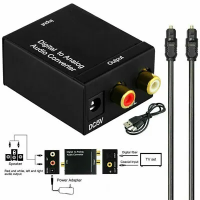 Kaufen ·Audio Konverter Adapter Kabel Optisch  Koaxial Digital Zu Auf Analog Cinch L/R • 13.29€