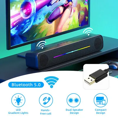 Kaufen Bluetooth 5.0 Lautsprecher Wireless TV Soundbar Sound Subwoofer Für PC Handy • 20.69€