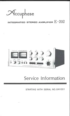 Kaufen Accuphase Service Manual Für  E- 202 Copy • 13.50€