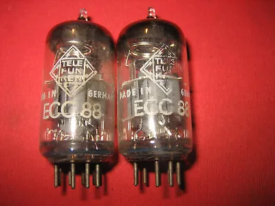 Kaufen 2x Telefunken ECC88 6DJ8   Same Code Tested Von 1962 • 99€