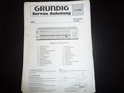 Kaufen Original Service Manual Schaltplan Grundig V 7200 • 12.50€