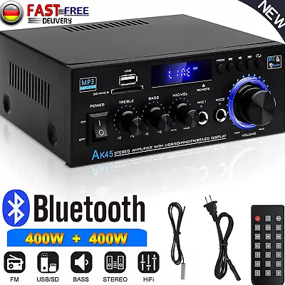 Kaufen 800W Leistungsverstärker Bluetooth Stereo HiFi Auto Bass Audio AMP Musik Player • 33.99€