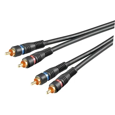 Kaufen Audio-/Video-Kabel 0,2m Beidseitig 2x Cinch-Stecker Vergoldet 20cm Schwarz • 1.78€