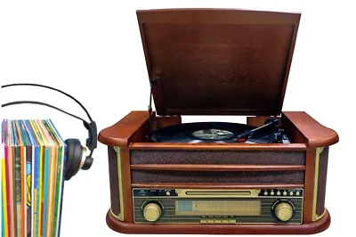 Kaufen Nostalgie Holz Musikanlage Kompaktanlage Retro Stereoanlage Plattenspieler Radio • 139.90€