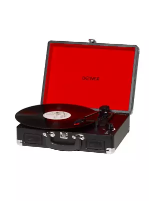 Kaufen DENVER VPL-120 Retro Koffer-Plattenspieler Schwarz-rot Digitalisierungsfunk. NEU • 79.95€