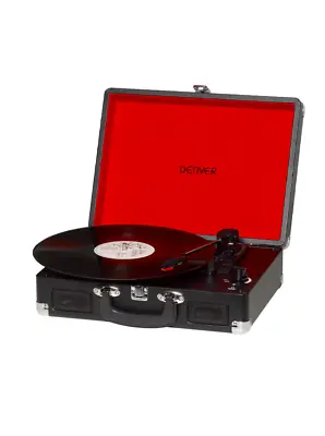 Kaufen DENVER VPL-120 Retro Koffer-Plattenspieler Schwarz-rot Digitalisierungsfunk. NEU • 64.95€