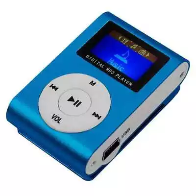 Kaufen Mini-MP3-Player, Clip, LCD, Aluminium, Micro-SD-Anschluss, Bis Zu 32 GB, Blau • 5.49€