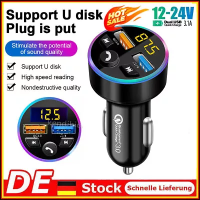 Kaufen Bluetooth Car FM Transmitter MP3 Player Hands Free Radio Adapter Kit USB Charger • 12.24€