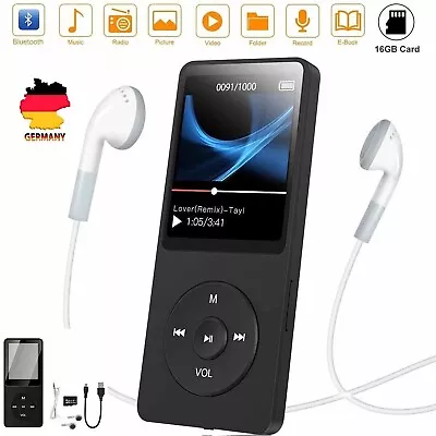 Kaufen Bluetooth MP3,MP4 Player LCD Display HiFi-Bass Musik Spieler FM Radio Audio 16G! • 18.99€