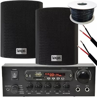Kaufen Aussenbereich Bluetooth Lautsprecher Kit 2x Schwarz Karaoke Stereo Amp Garten BBQ Partys • 170.41€