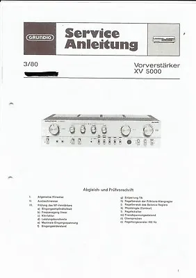 Kaufen Grundig Service Manual Für XV 5000 Mit Grundig Rep.- Tipp Copy • 11.50€