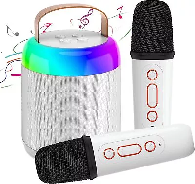 Kaufen Bluetooth Karaoke Set Anlage Kinder Karaoke Lautsprecher Machine W/ 2*Mikrofonen • 26.99€