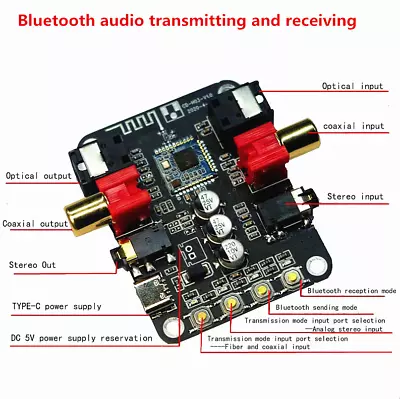 Kaufen Bluetooth 5.0 Audio DAC Board 5V Receiver Transmitter Converter Fiber Os12 • 16.08€