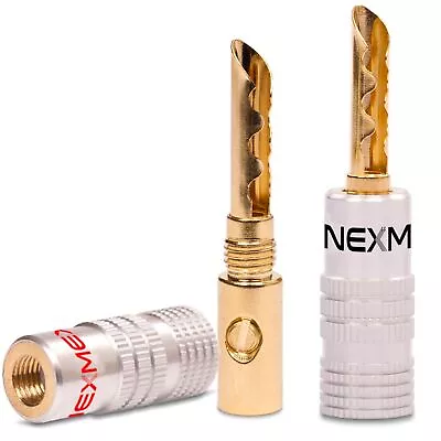 Kaufen NEXMEX Hohl Bananenstecker 24K Vergoldet 2x High End Tube Stecker Steckverbinder • 6.50€