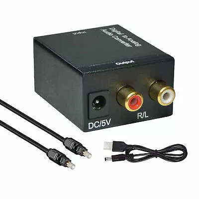 Kaufen Koaxial Toslink Digital Zu Auf Analog Audio Wandler Adapter Konverter RCA Kabel • 11.99€