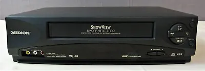 Kaufen Medion MD9023/b ShowView 6 Kopf HiFi Stereo VHS Videorecorder Teilgeprüft=defekt • 45€