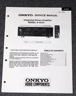 Kaufen Onkyo A-8051 - Original Service Manual / Reparaturanleitung • 7.95€